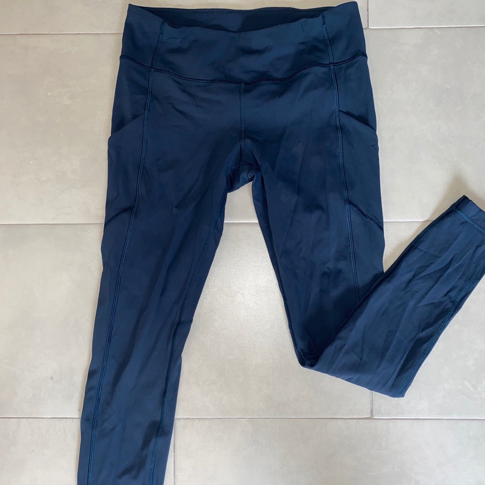 Lululemon teal Leggings with side pockets